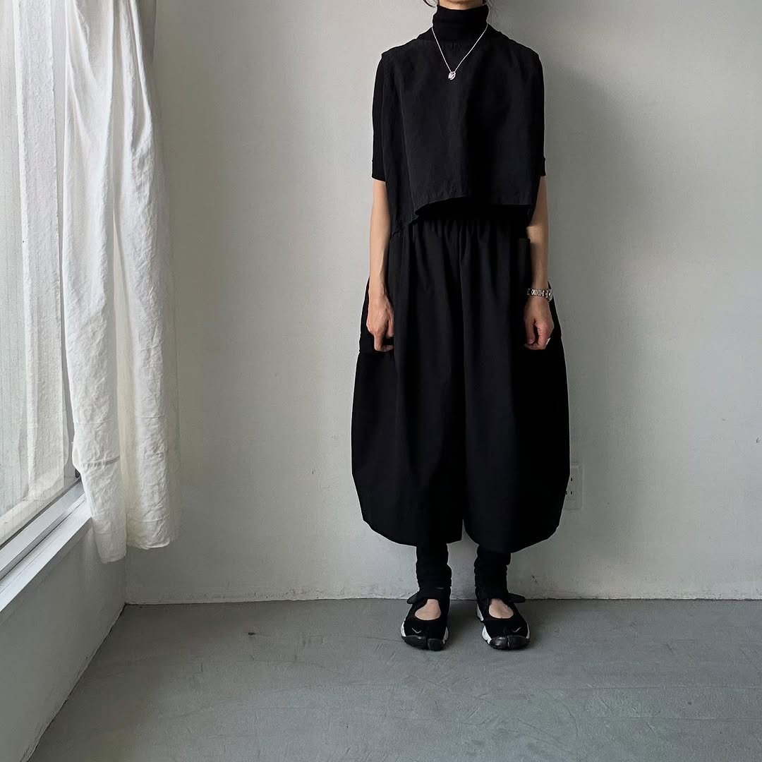 TENNE HANDCRAFTED MODERN ビッグポケットキュロット ブラック