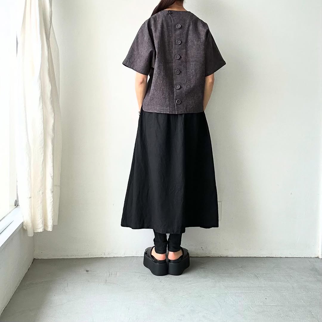 atelier naruse チューリップコットンリネンスモックブラウス