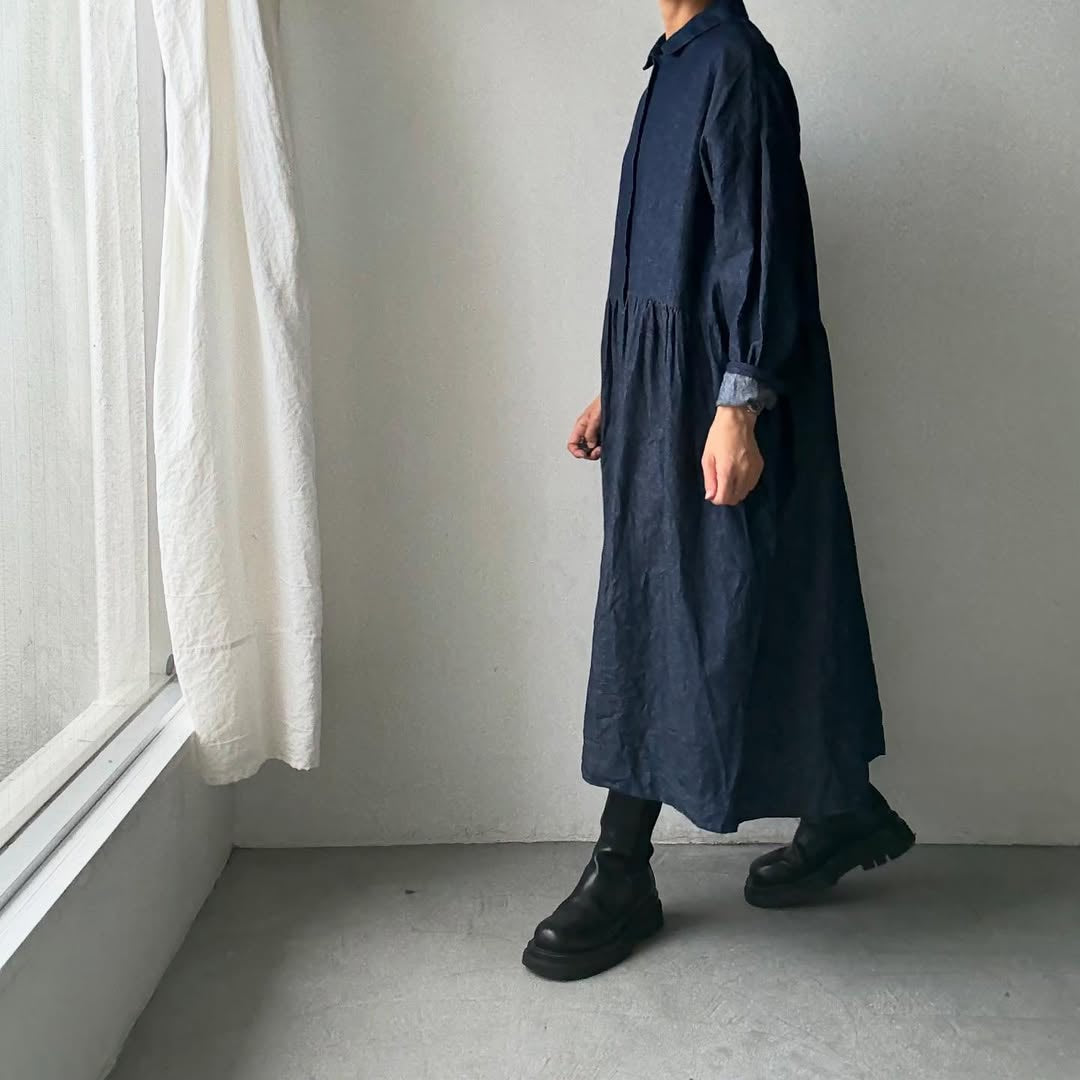 jujudhau デニムカラードドレス