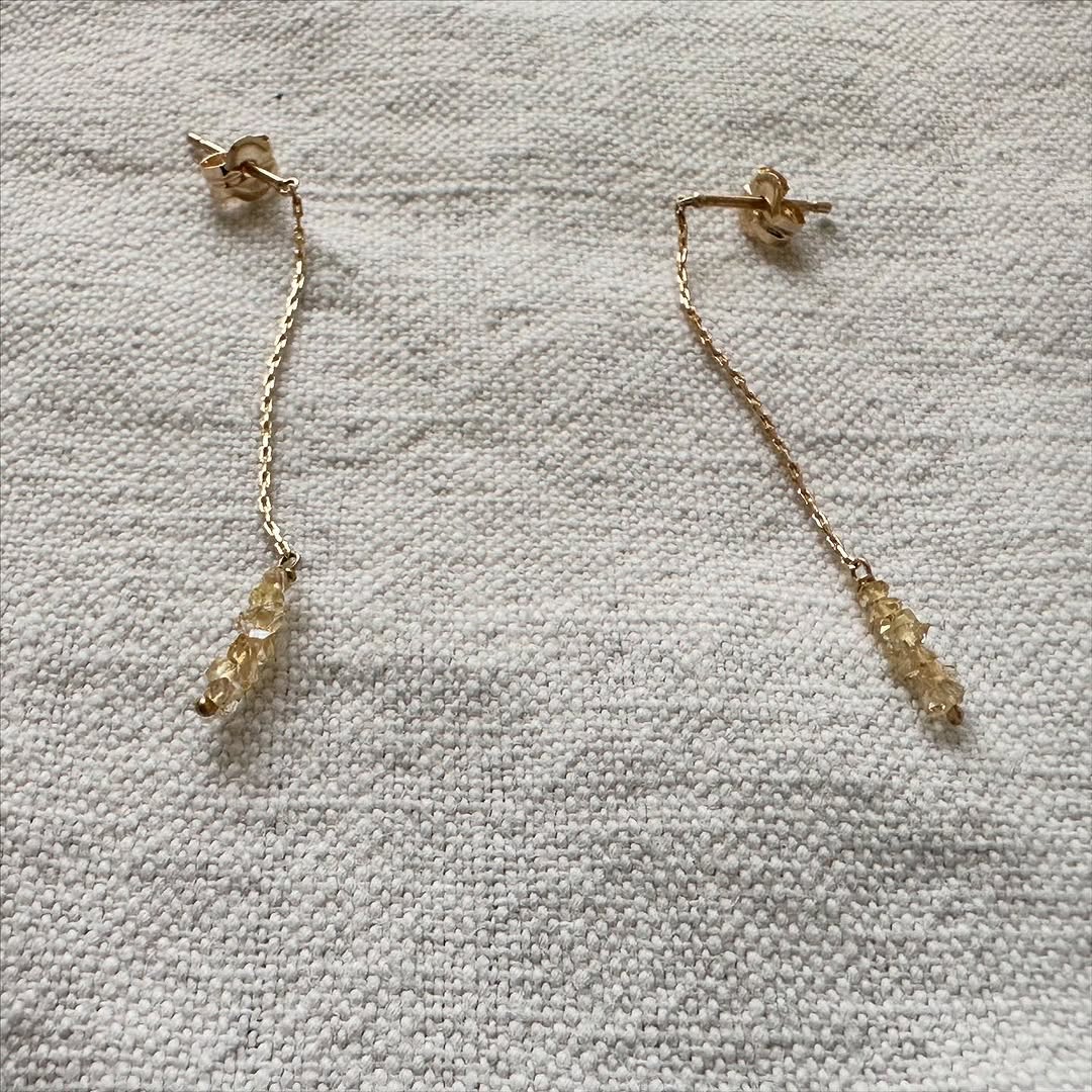 Toile Bijoux ハーキマーダイヤモンドチェーンピアス