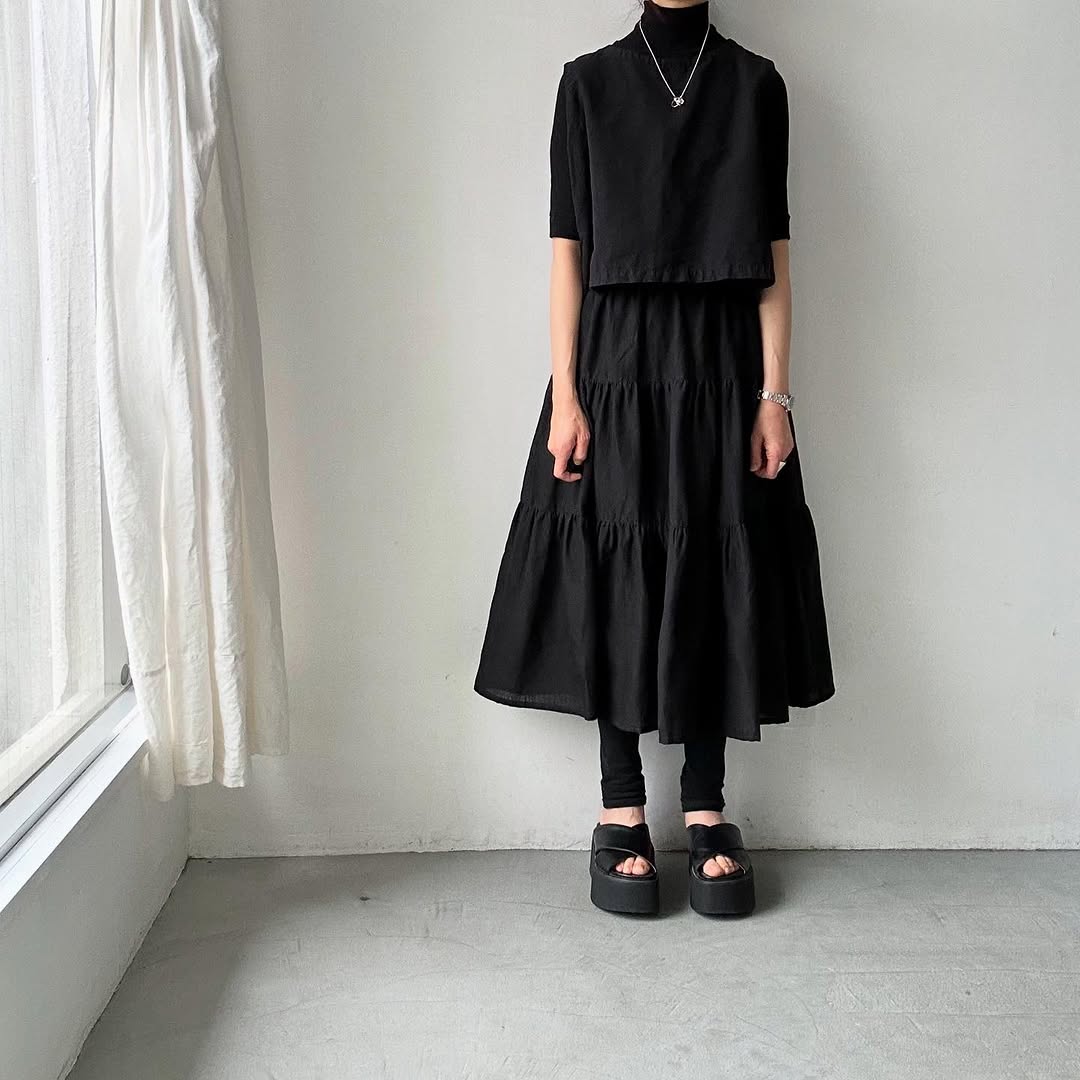 R&D.M.Co デンズリーリネンティアードスカート