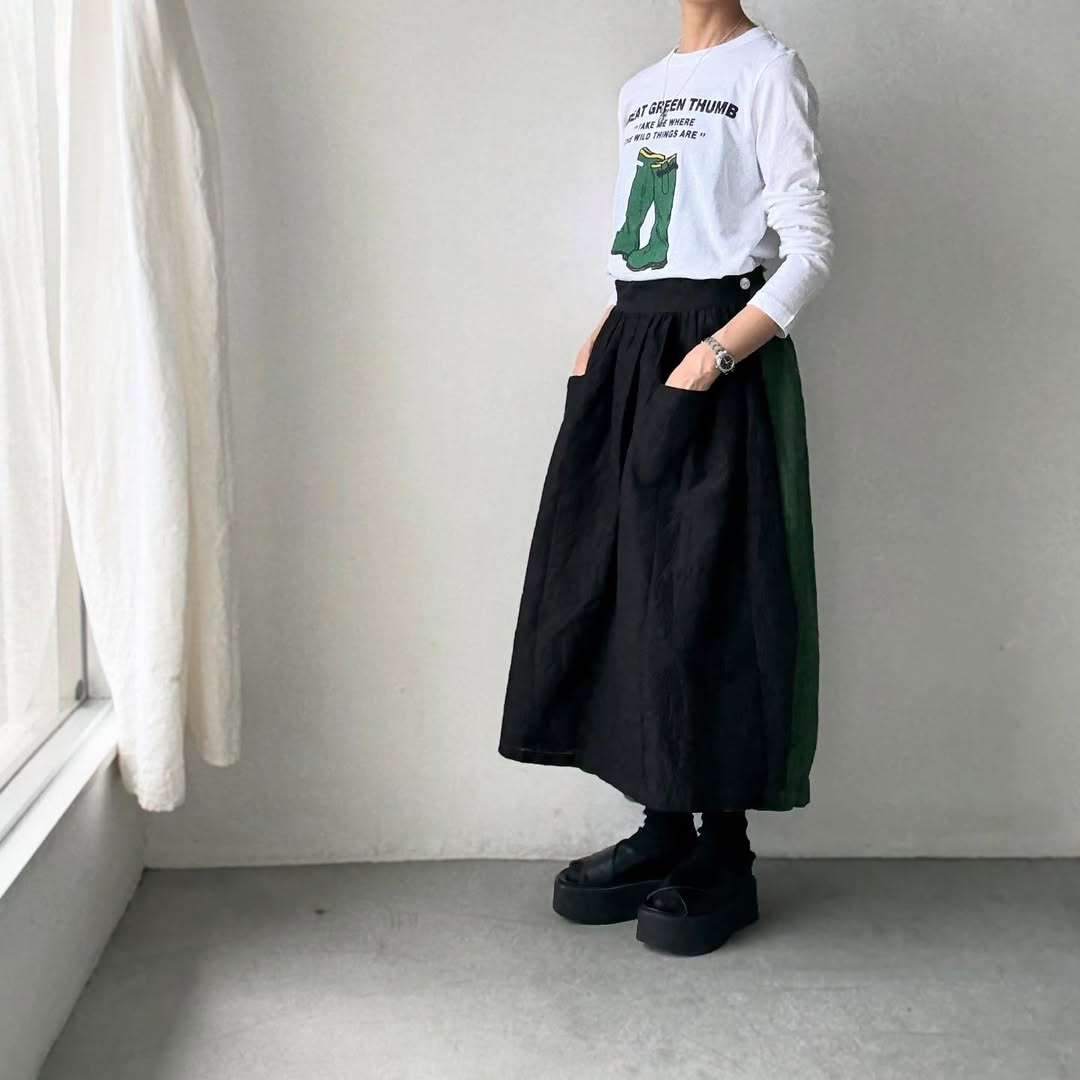 R&D.M.Co グリーンブーツ長袖Tシャツ