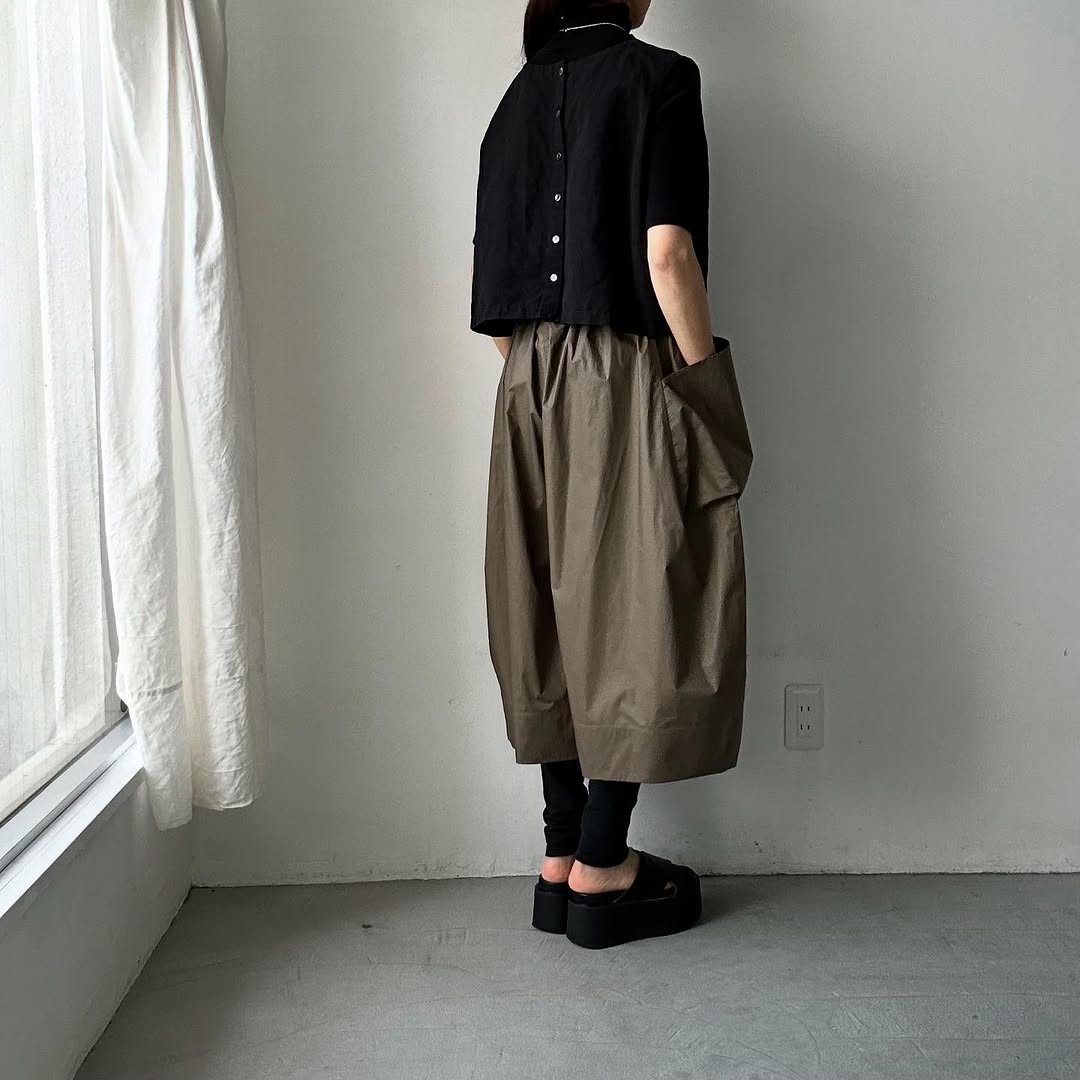 TENNE HANDCRAFTED MODERN ビッグポケットキュロット カーキグリーン