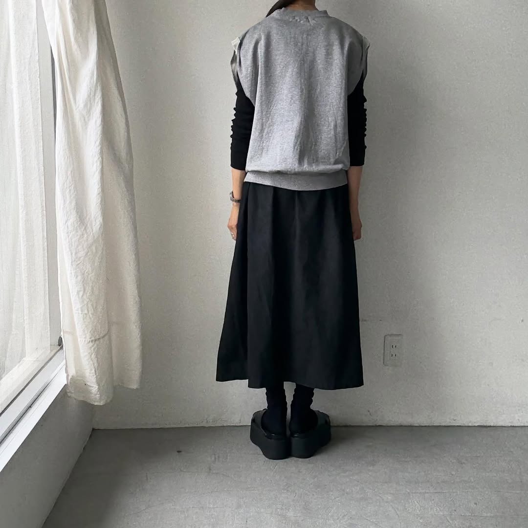 homspun コンパクト裏毛ベスト トップグレー