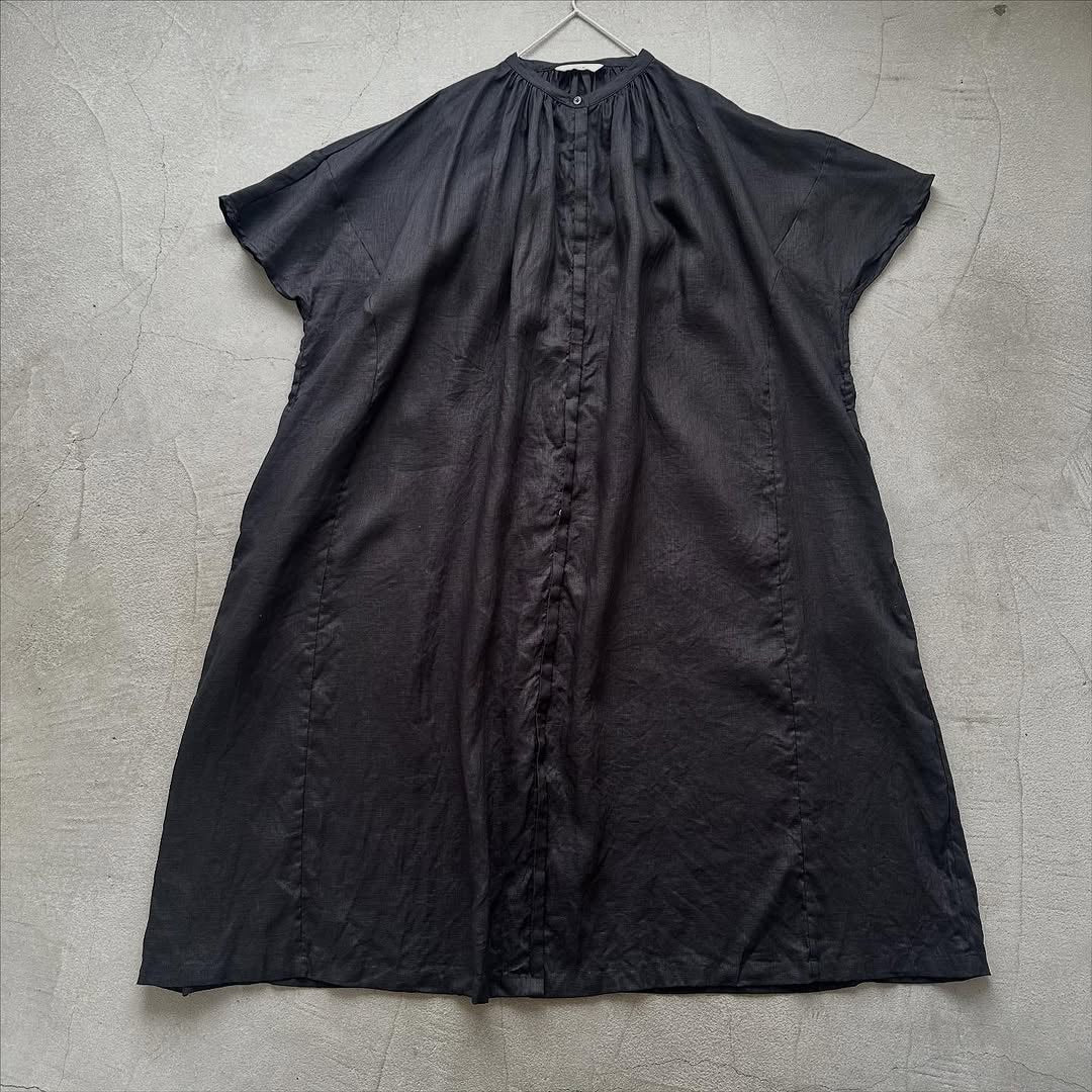 atelier naruse リネンワイドギャザーワンピース