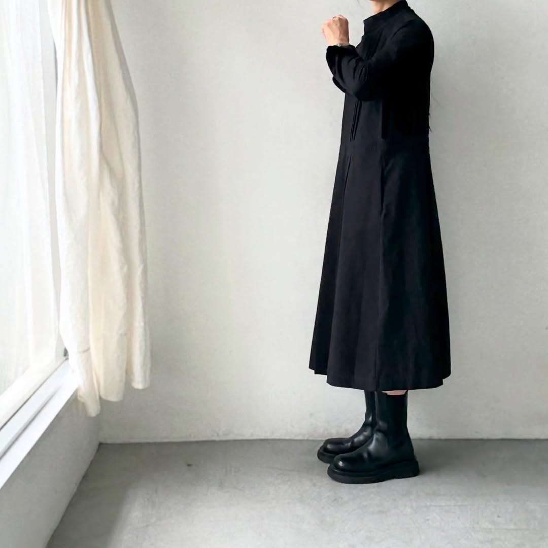 atelier d'antan kobell コットンエプロンドレス ブラック