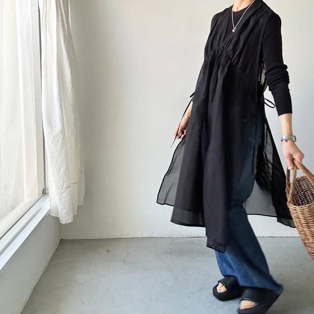TENNE HANDCRAFTED MODERN コットンオーガンジー2wayロングドレス