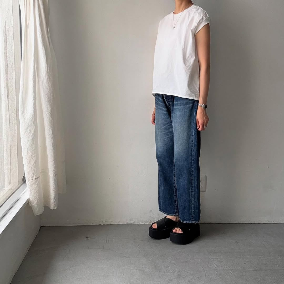 homspun コンパクトウェザーノースリーブブラウス ホワイト