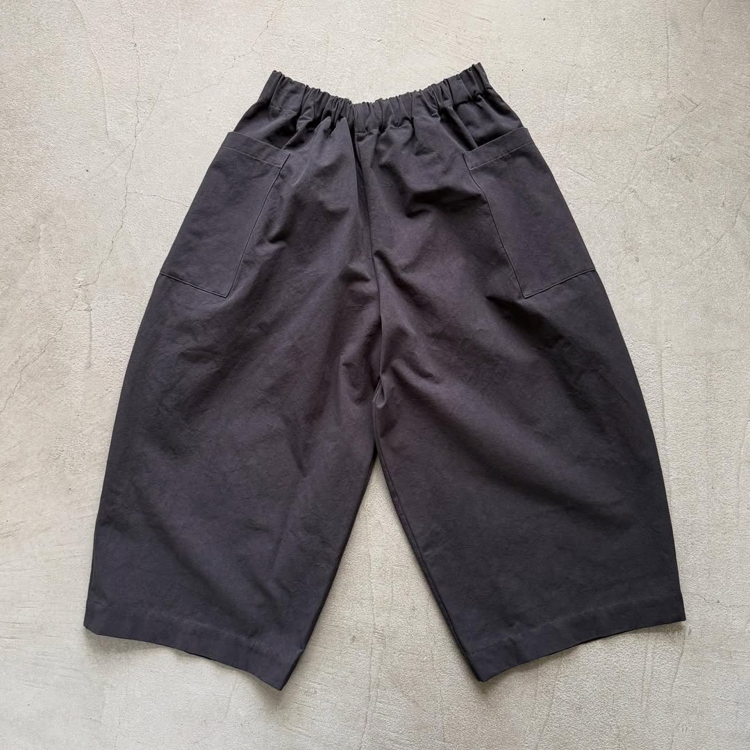 atelier d'antan Perriereコットンワイドパンツ ダークグレー