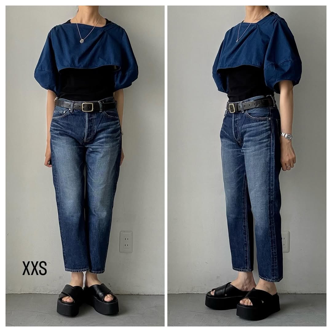 R&D.M.Co ストレートデニムパンツ(ヴィンテージライク) インディゴ