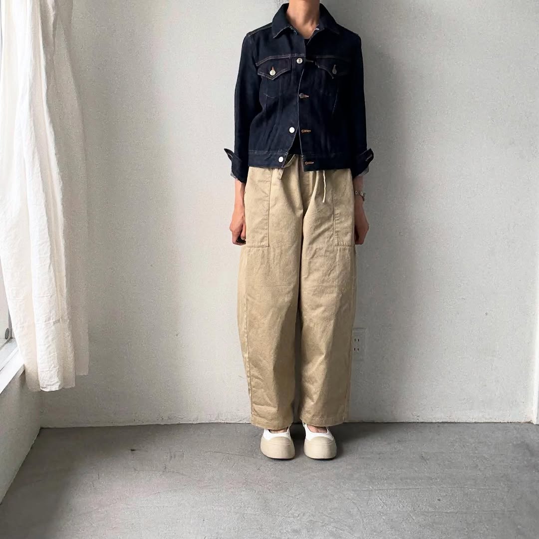 homspun 高密度ウエポンギャザーパンツ ベージュ