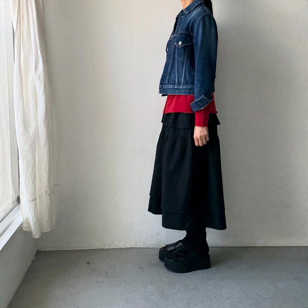 homspun ウールVネックカーディガン レッド