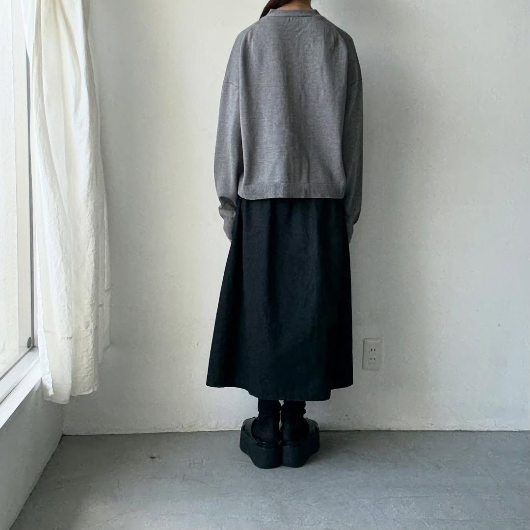 atelier naruse コットンウールニットカーディガン グレー
