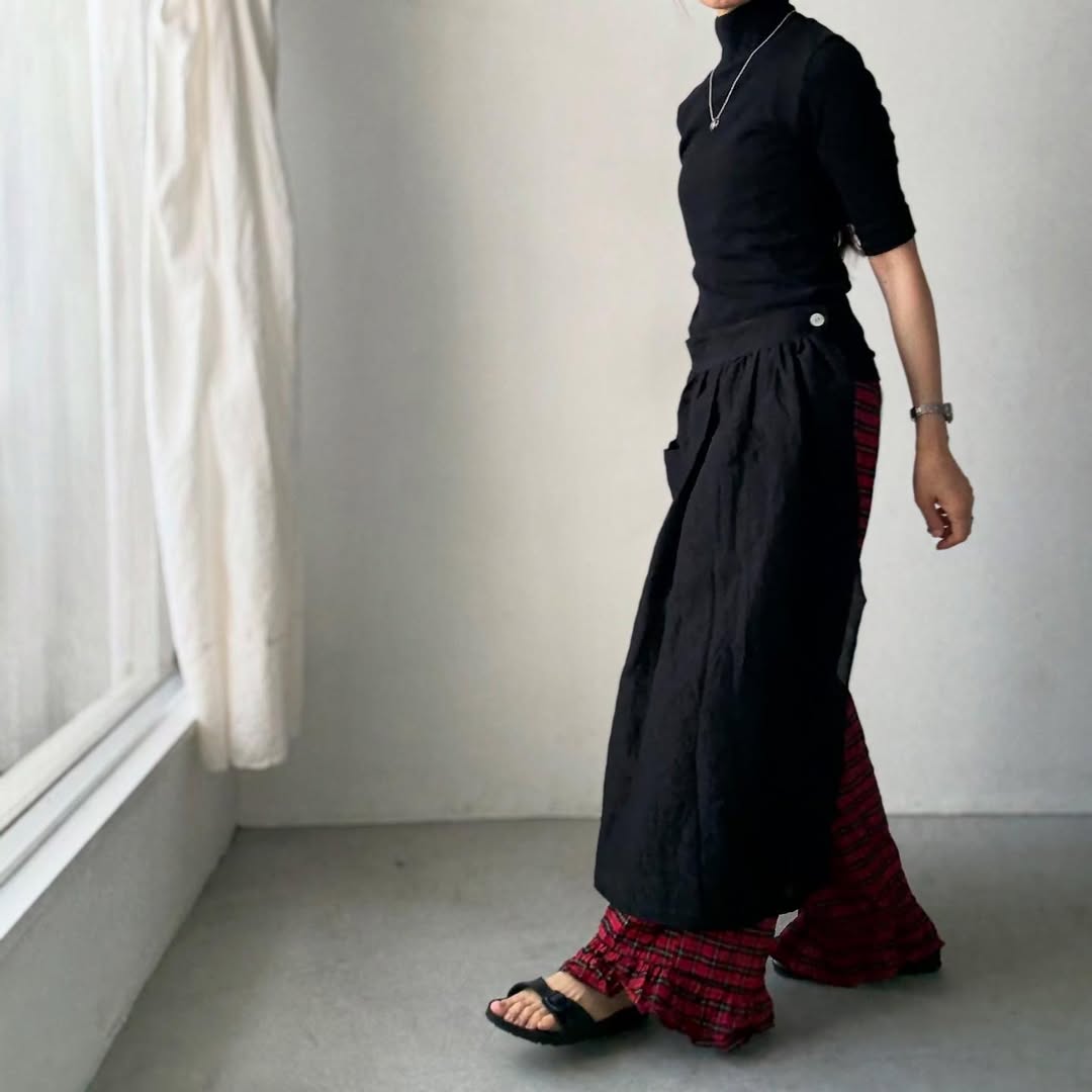 R&D.M.Co シェーディングチェックサロンエプロン