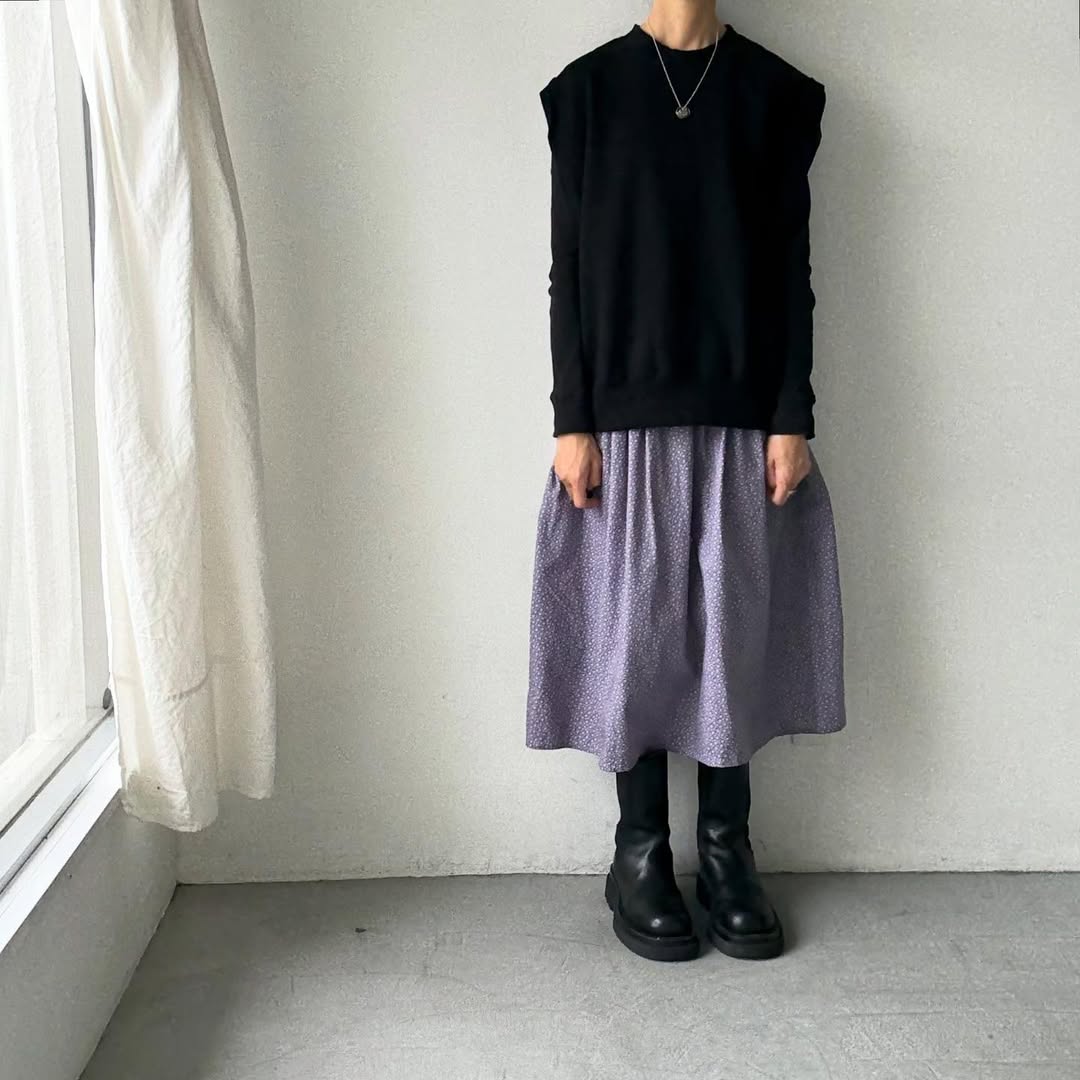 homspun コンパクト裏毛ベスト ブラック