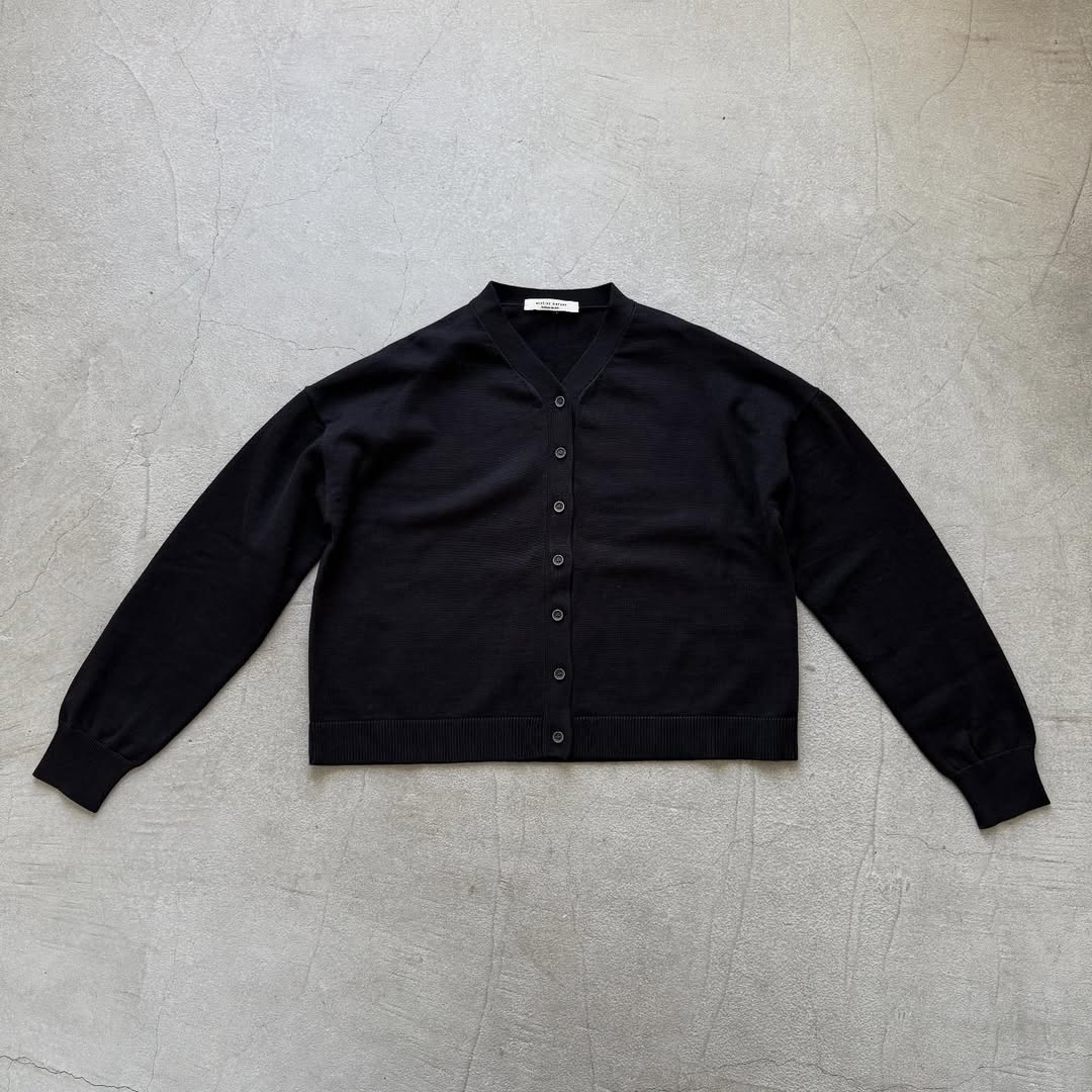 atelier naruse コットンウールニットカーディガン ブラック