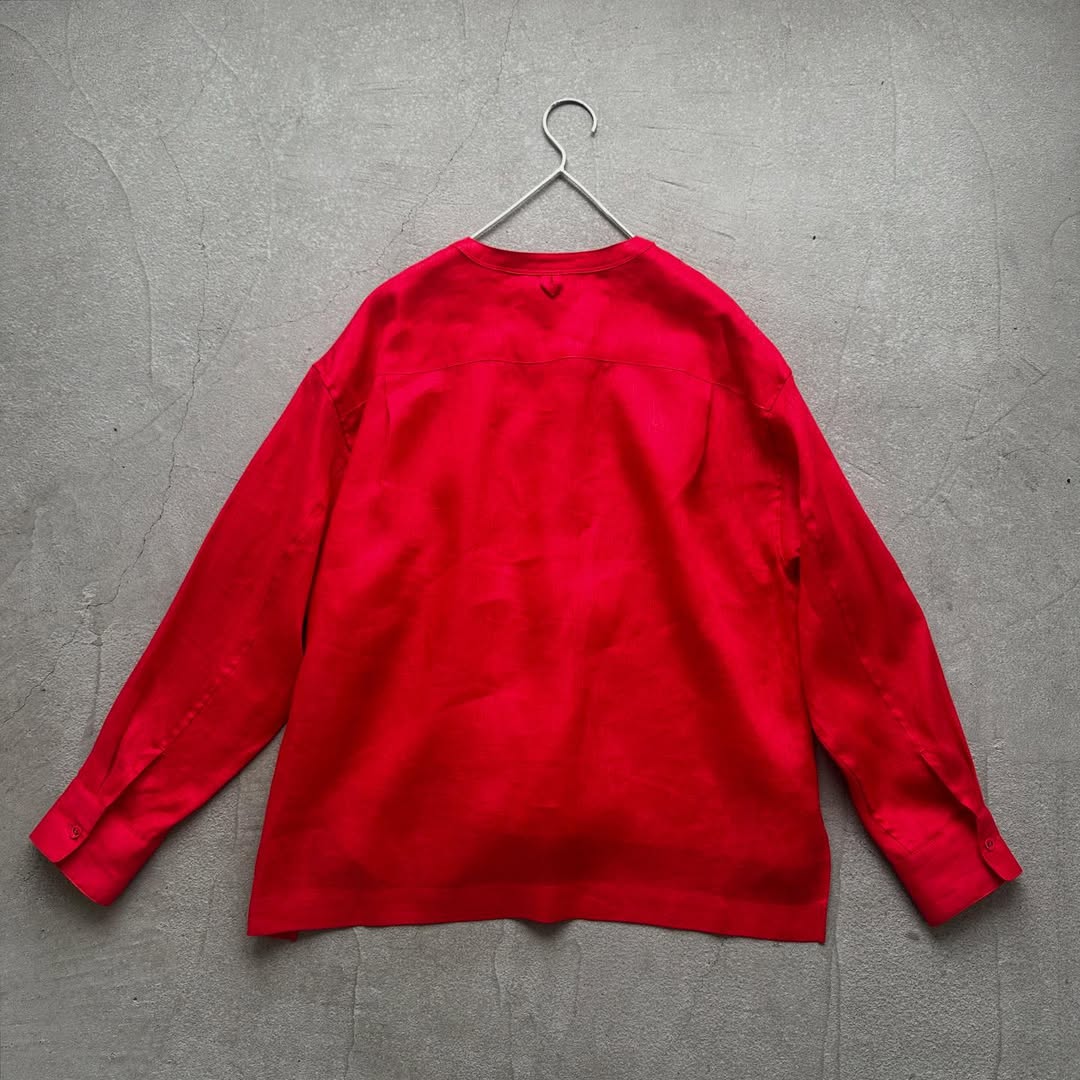 atelier naruse リネンスモックブラウス レッド