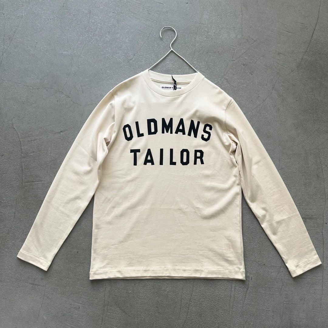 OLDMANS TAILOR OMTフロッキープリントロゴ長袖Tシャツ