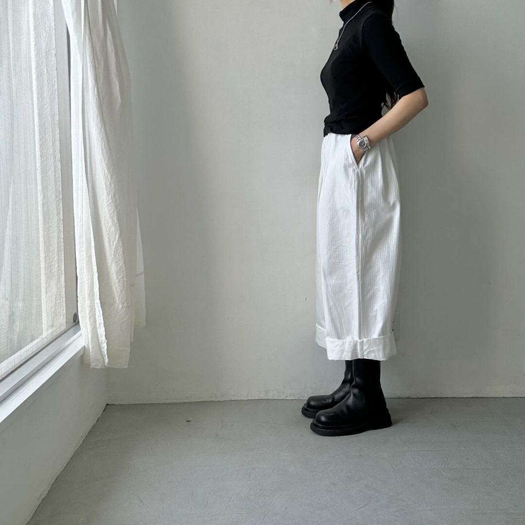 ゴーシュ スレンヘリンボンワイドパンツ(キュロット)