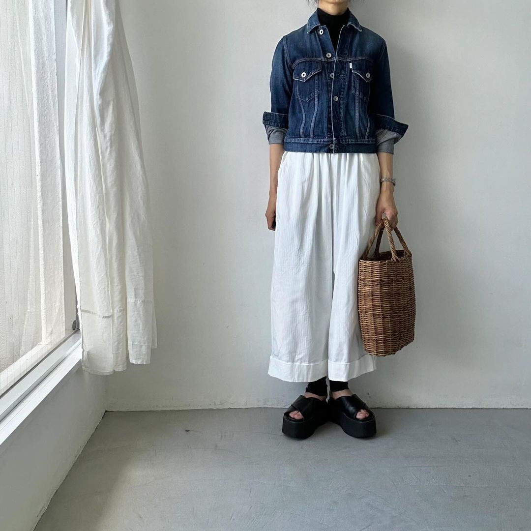 ゴーシュ スレンヘリンボンワイドパンツ(キュロット)