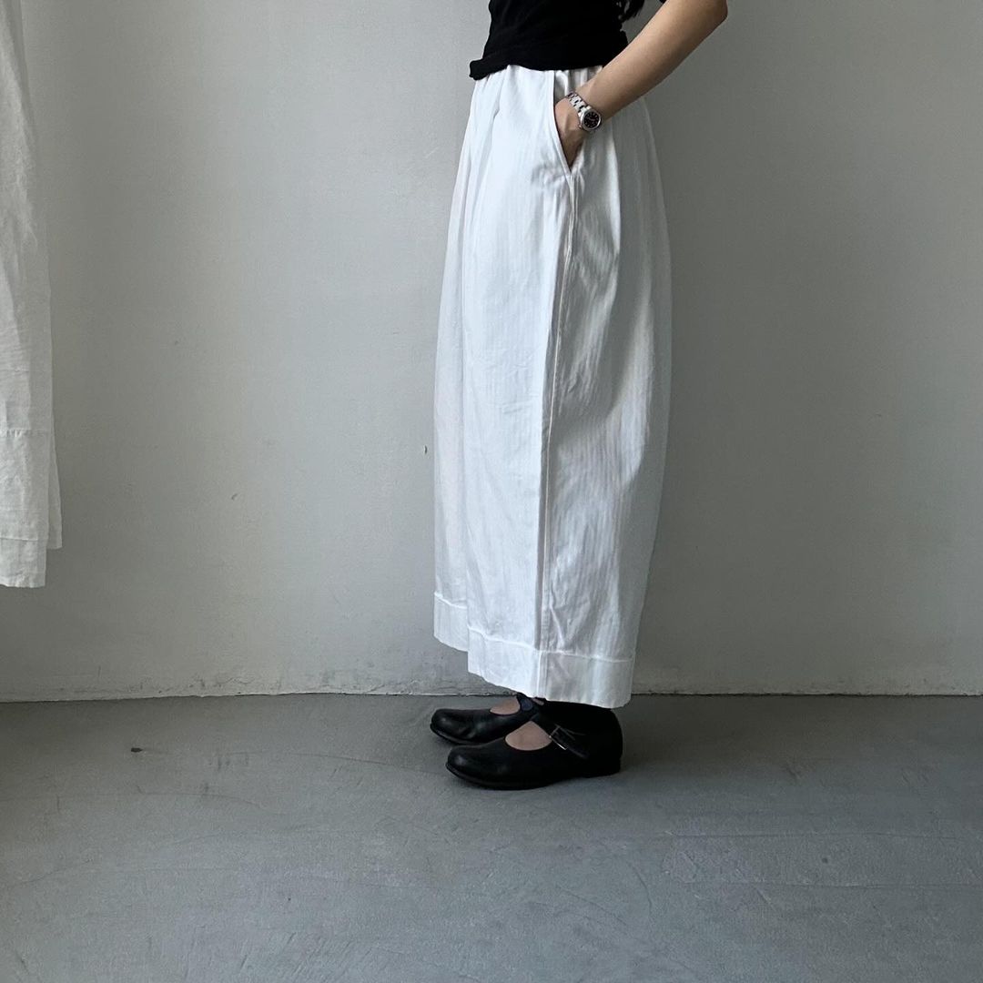 ゴーシュ スレンヘリンボンワイドパンツ(キュロット)