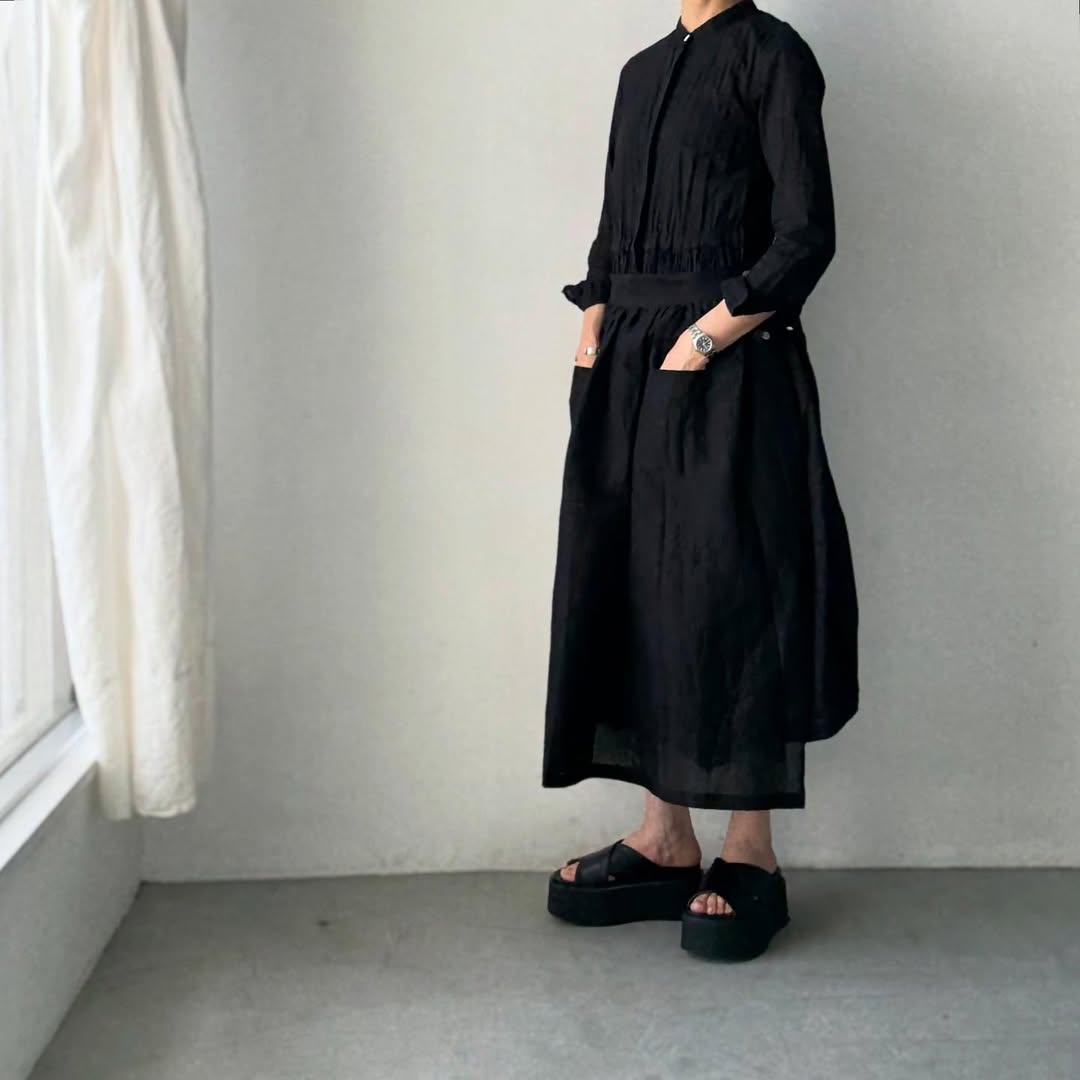R&D.M.Co シェーディングチェックサロンエプロン