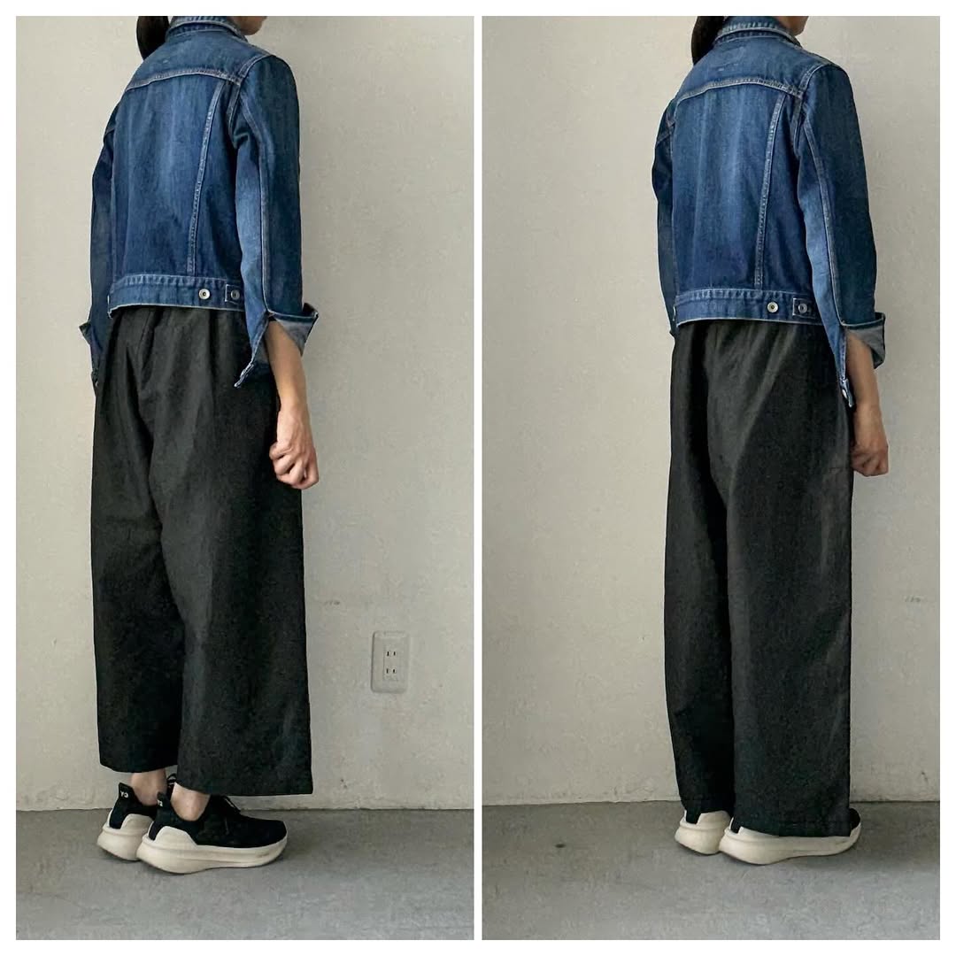 homspun ウールリネンギャザーワイドパンツ ダークグリーン