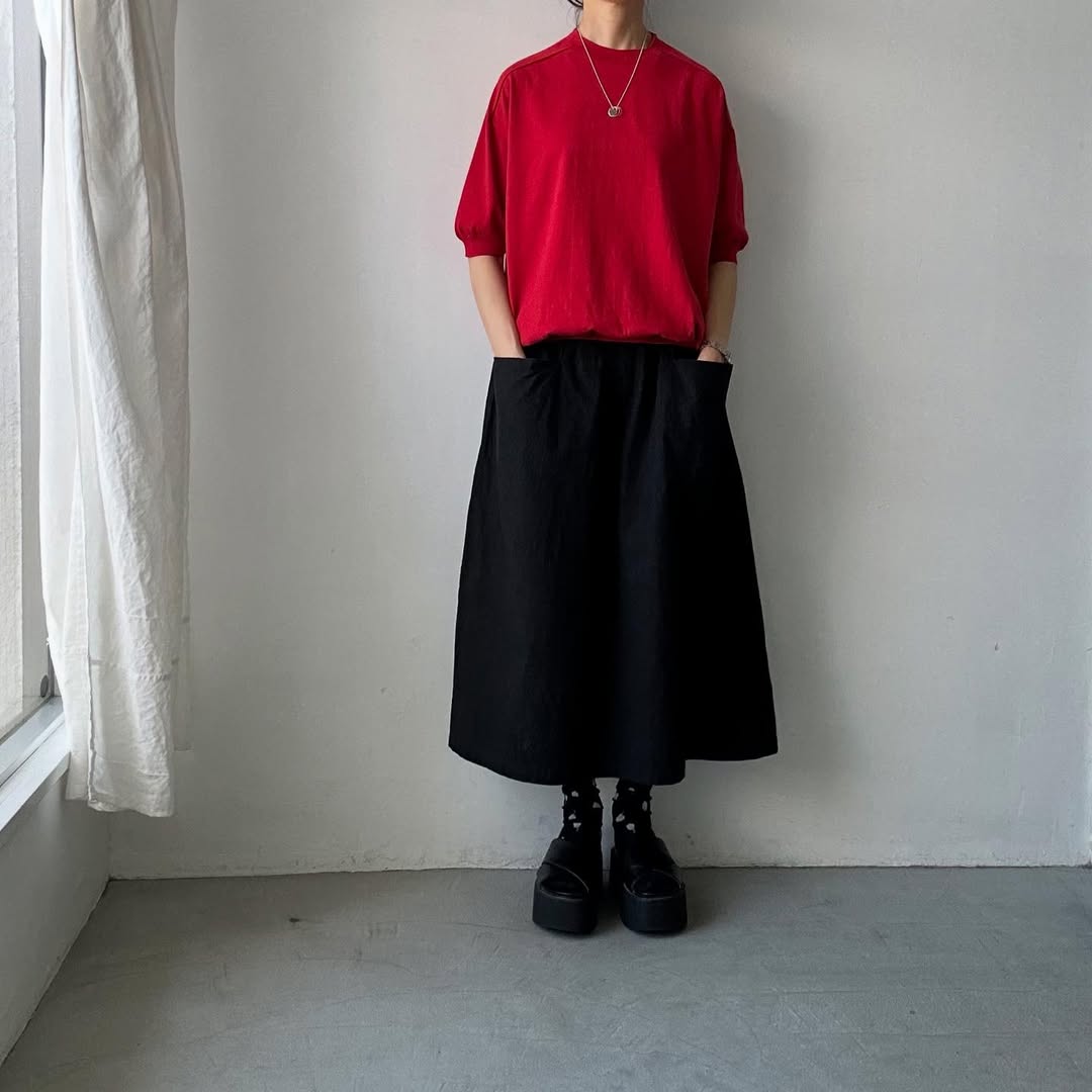 as it is.コットン半袖ニットプルオーバー レッド