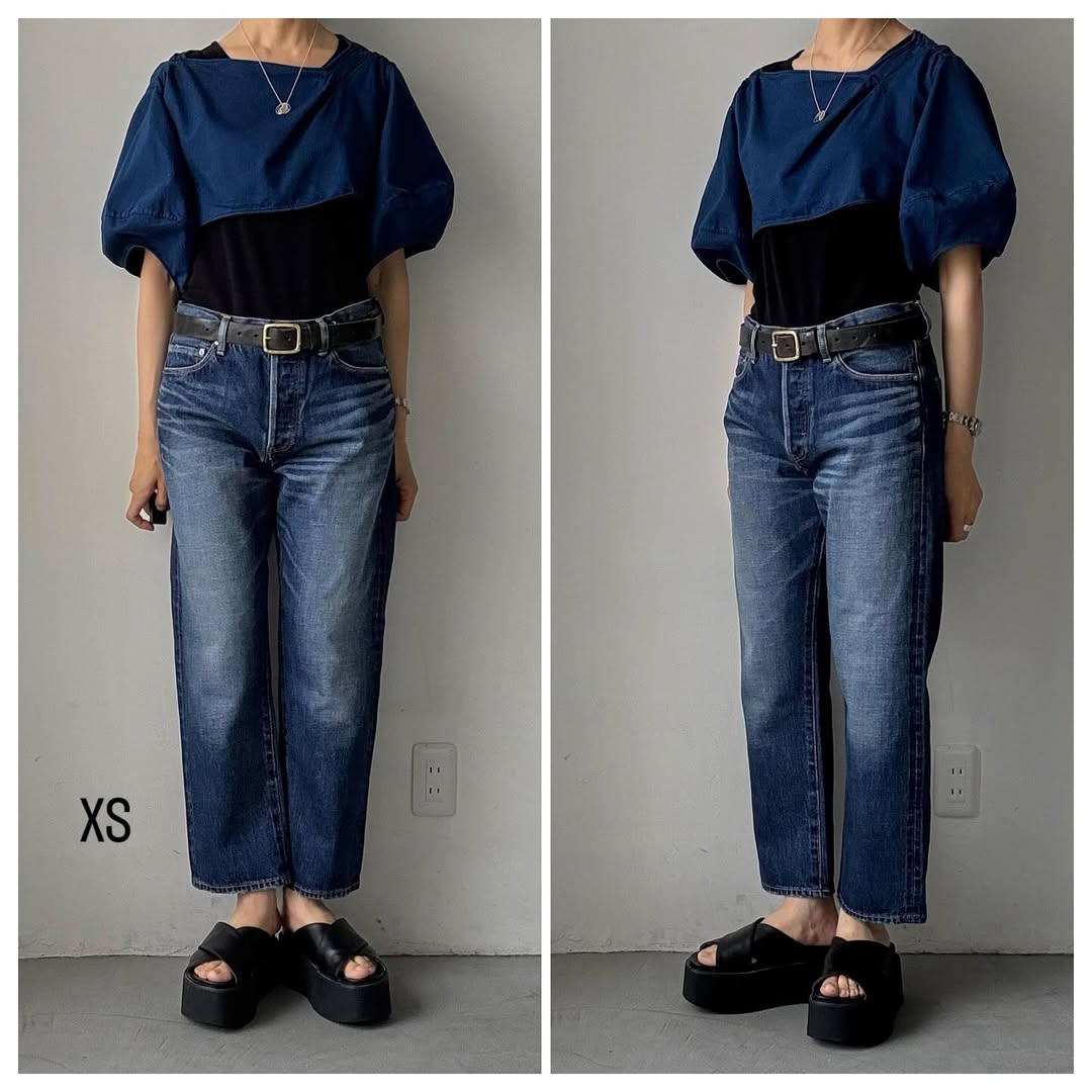 R&D.M.Co ストレートデニムパンツ(ヴィンテージライク) インディゴ