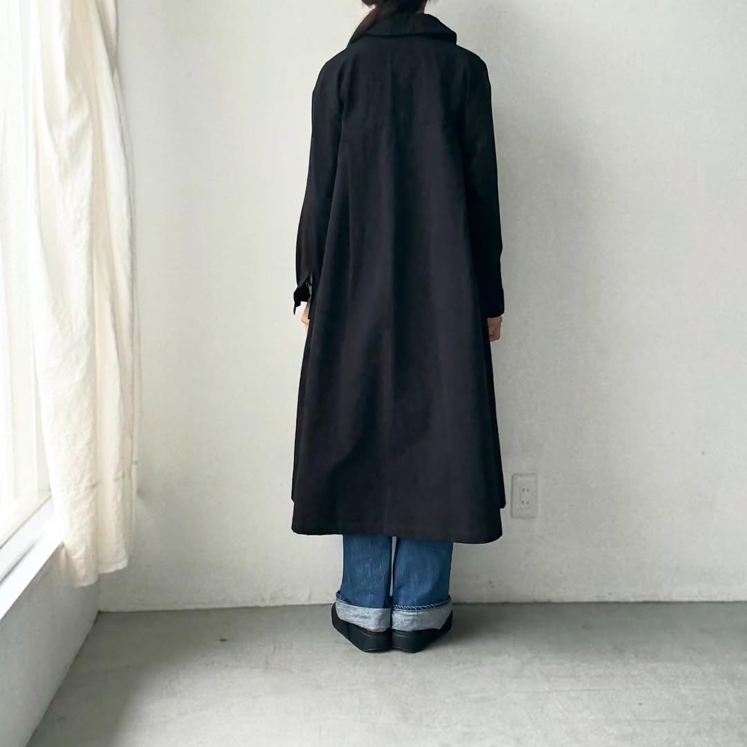 atelier d'antan Girardコットンコートワンピース ブラック