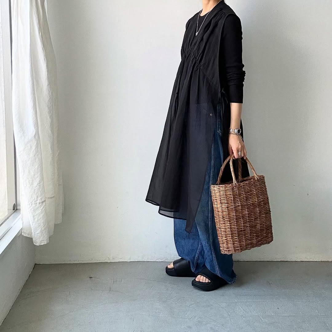 TENNE HANDCRAFTED MODERN コットンオーガンジー2wayロングドレス