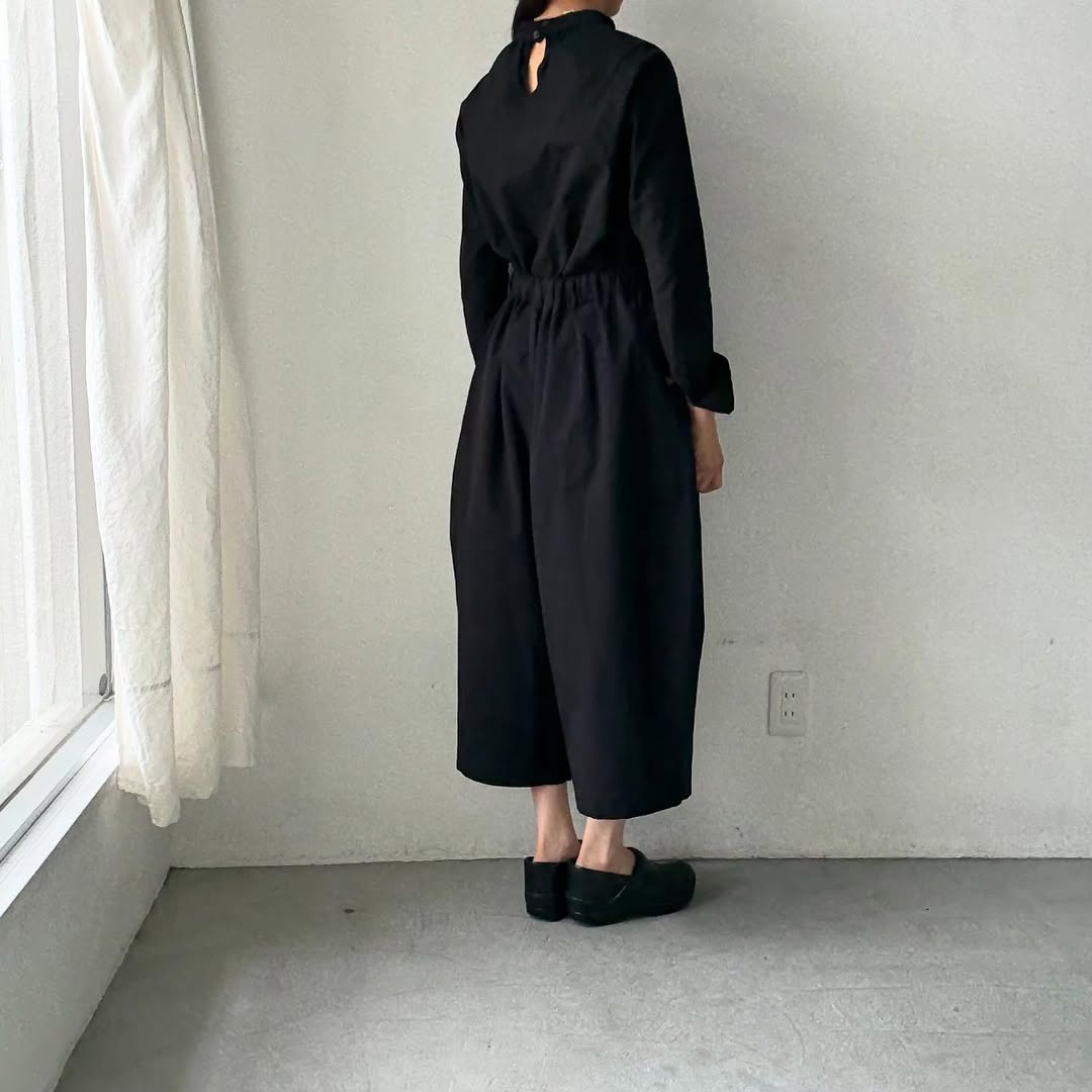 atelier d'antan Perriereコットンワイドパンツ ブラック