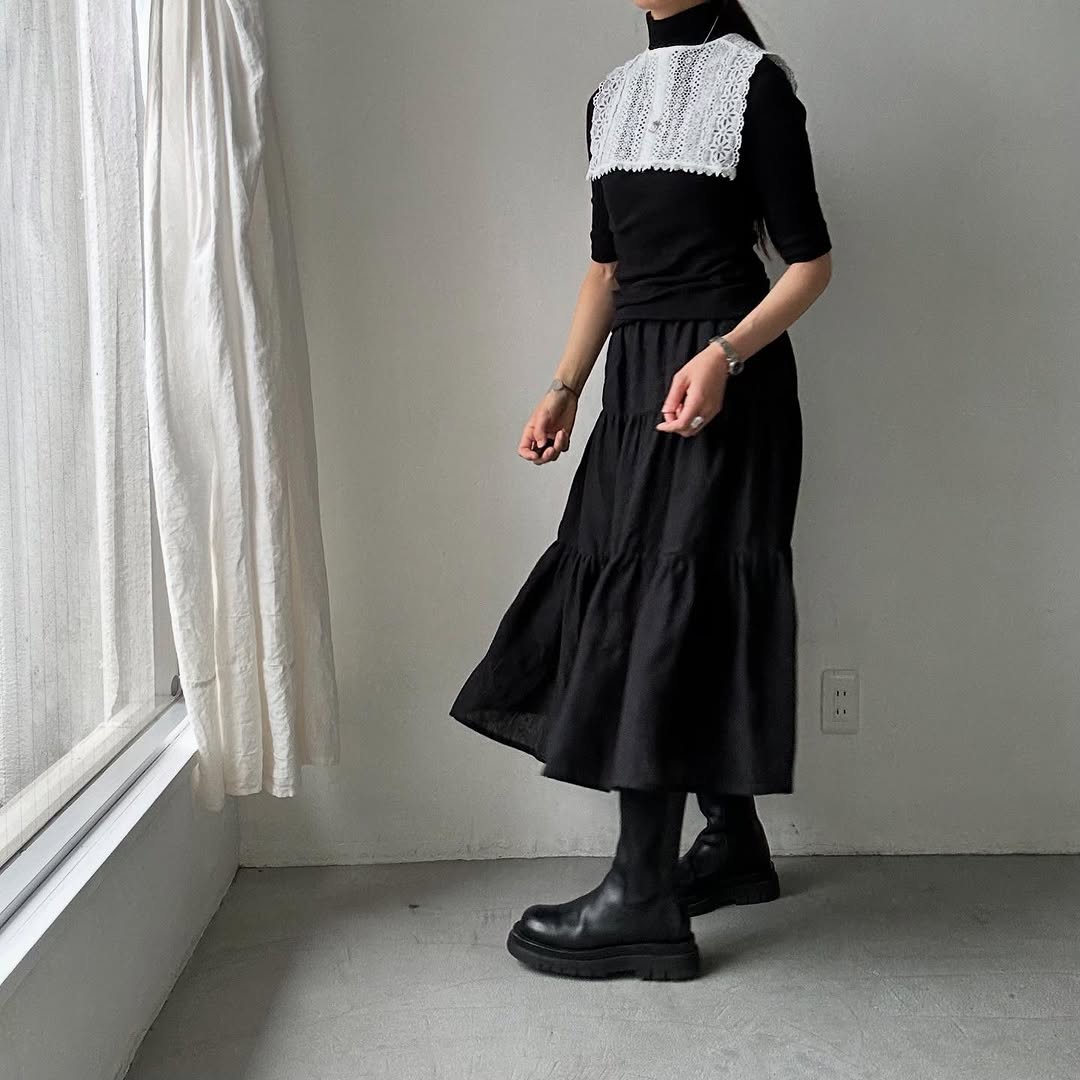 R&D.M.Co デンズリーリネンティアードスカート
