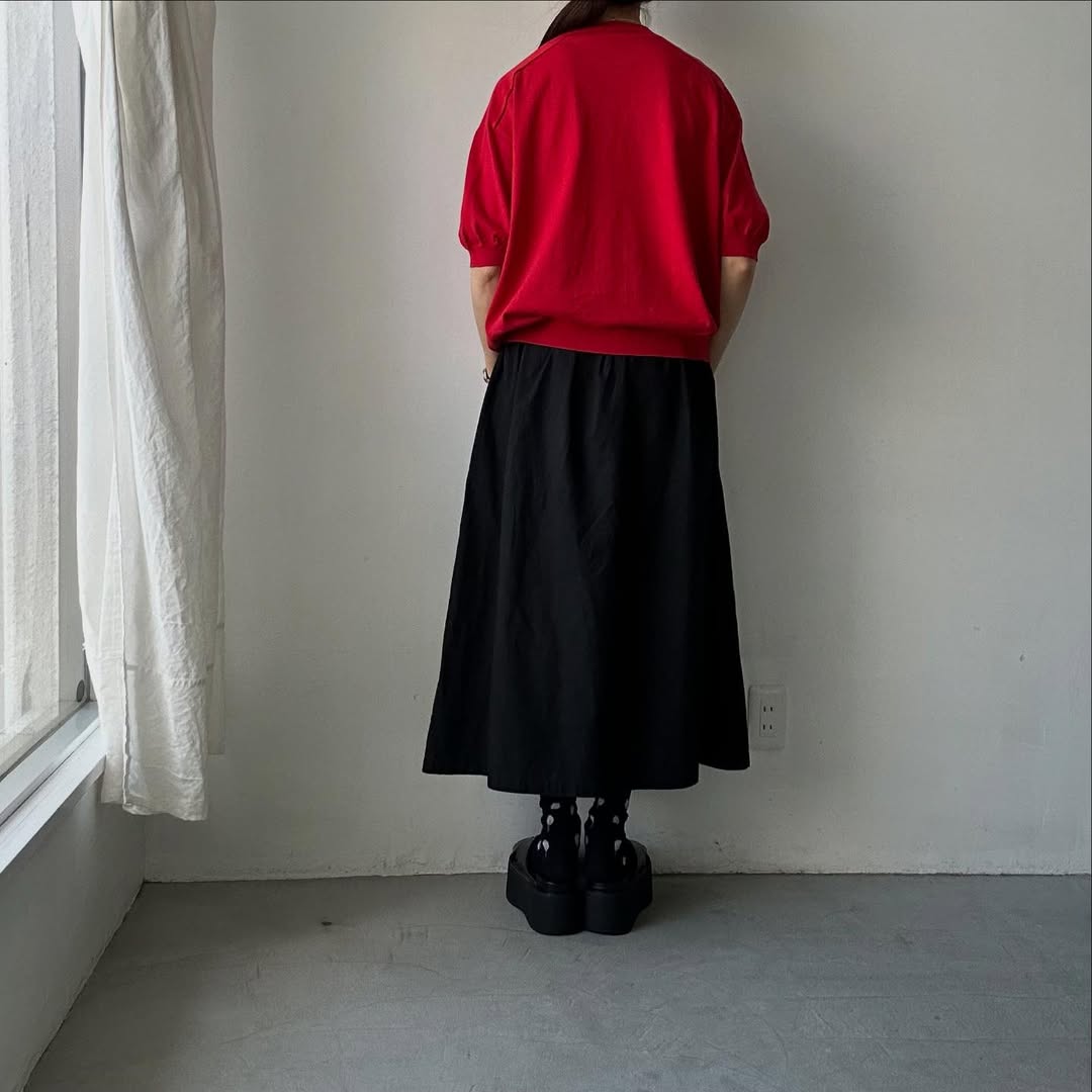 as it is.コットン半袖ニットプルオーバー レッド