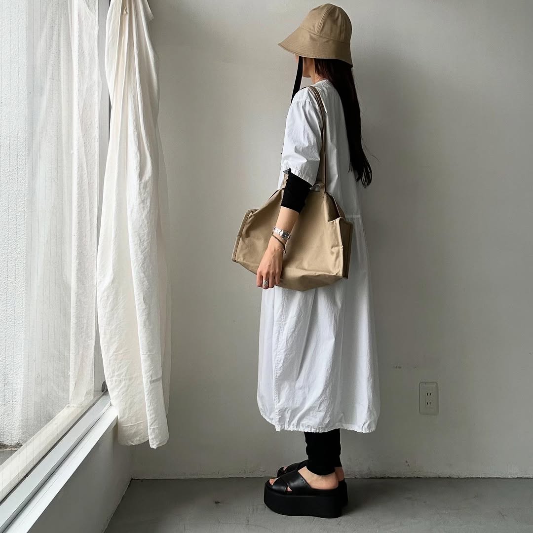 TENNE HANDCRAFTED MODERN ベンタイルコットンボストンバッグS キャメル