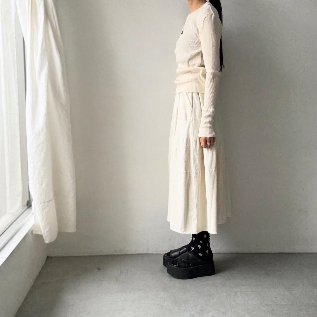R&D.M.Co クルーネックリブニットソー
