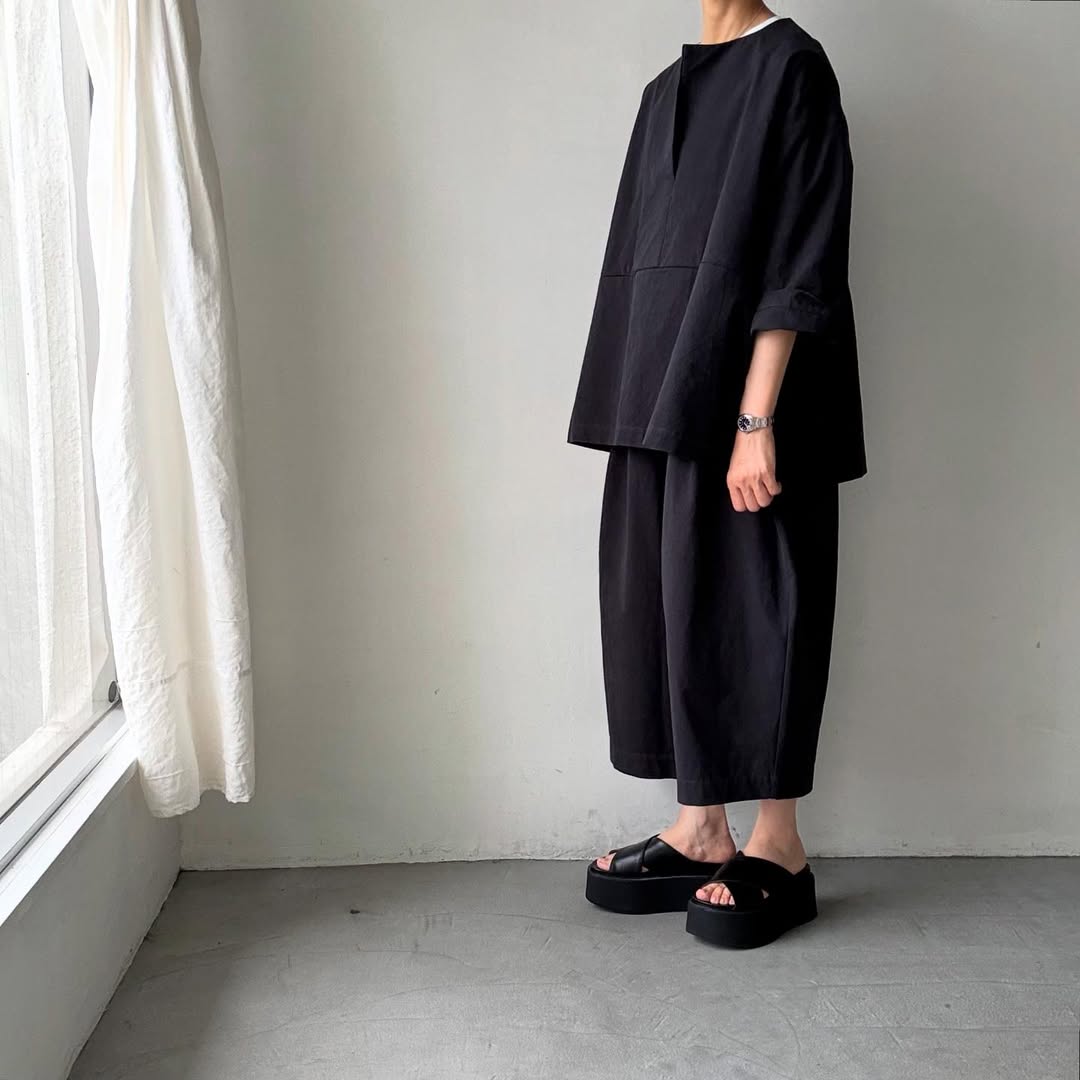 atelier d'antan Bouvetコットンプルオーバー ダークグレー