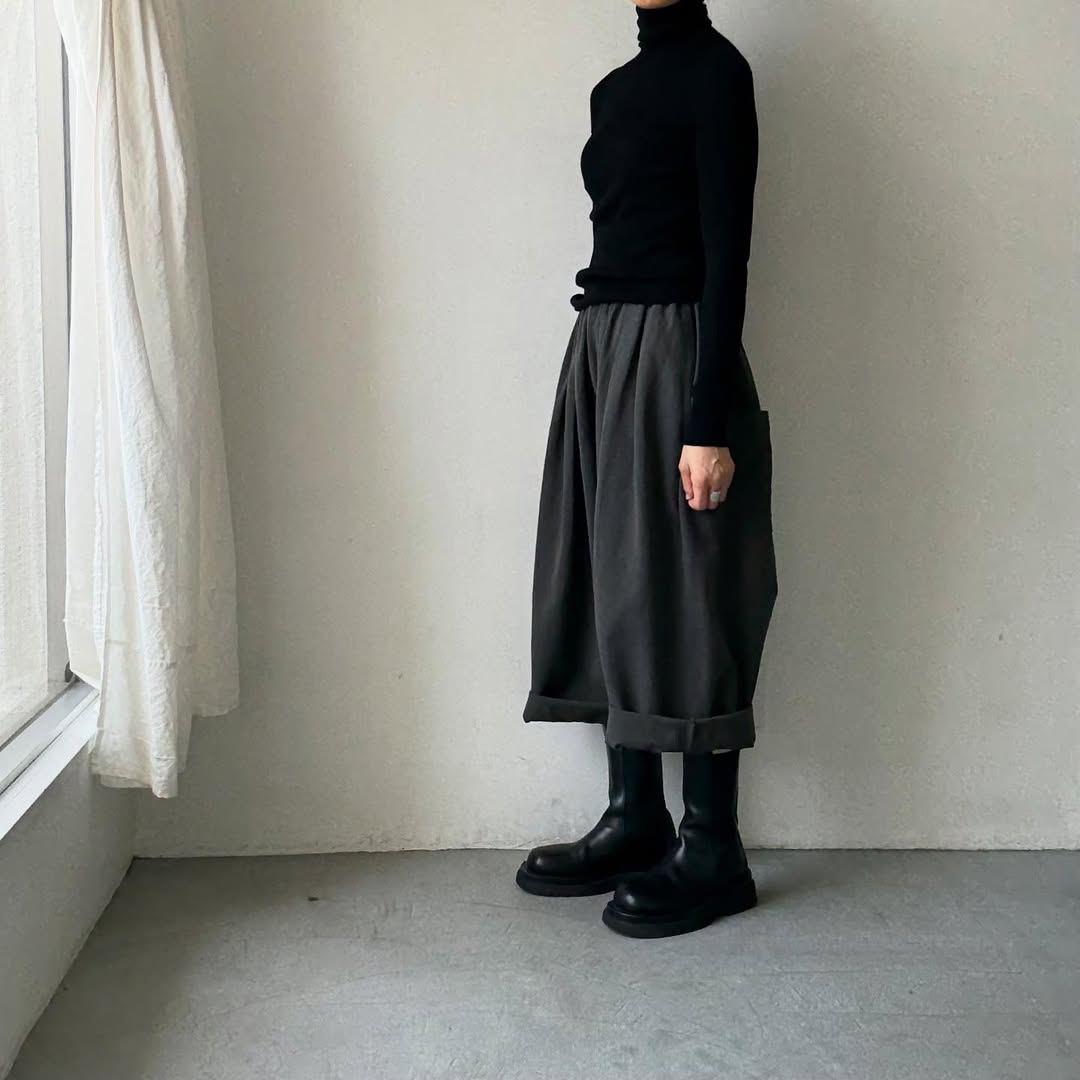 受付終了🟡11月納期受注会商品🟡 SACUCA ウールコットンリネンポケットワイドパンツ size1