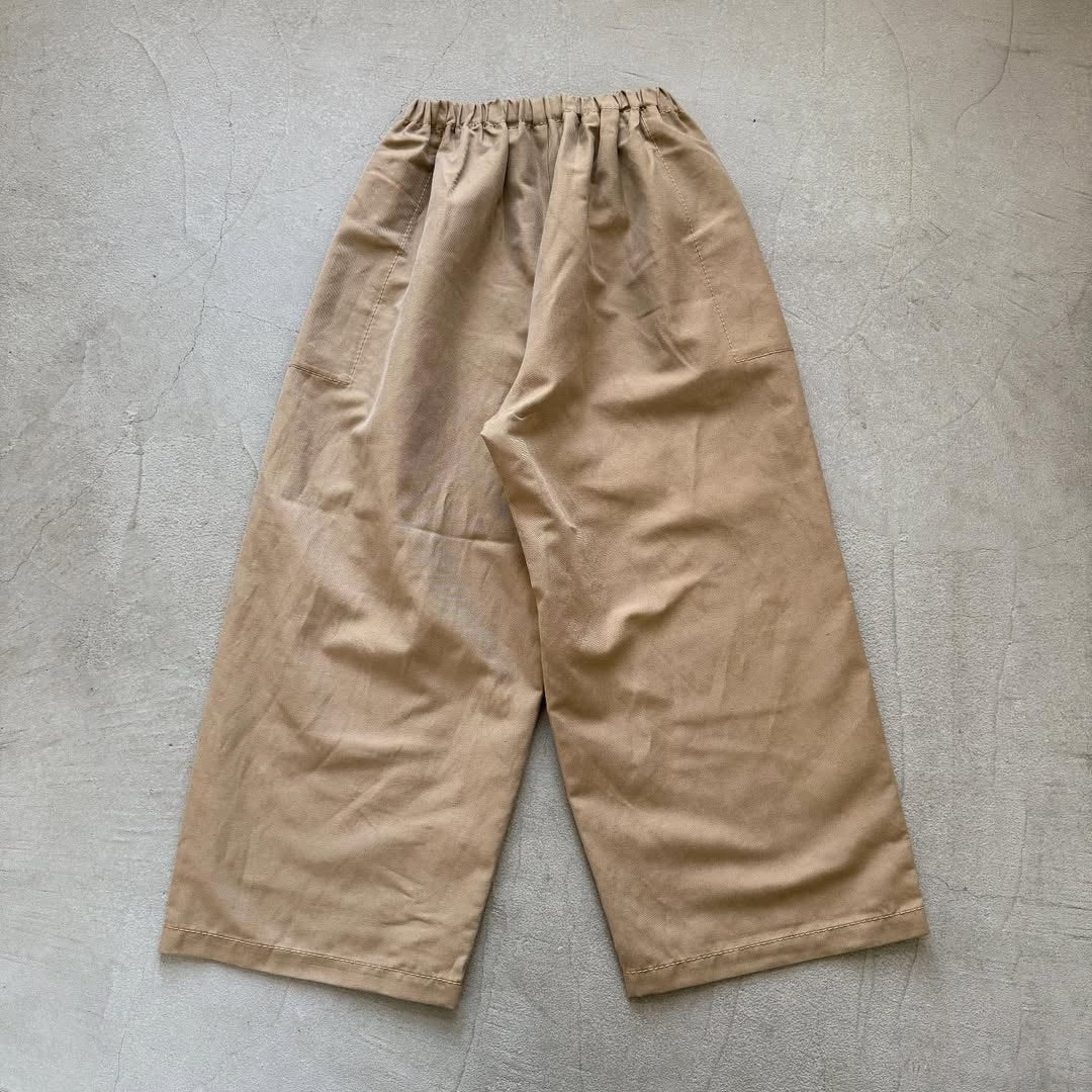 homspun ウールリネンギャザーワイドパンツ ベージュ