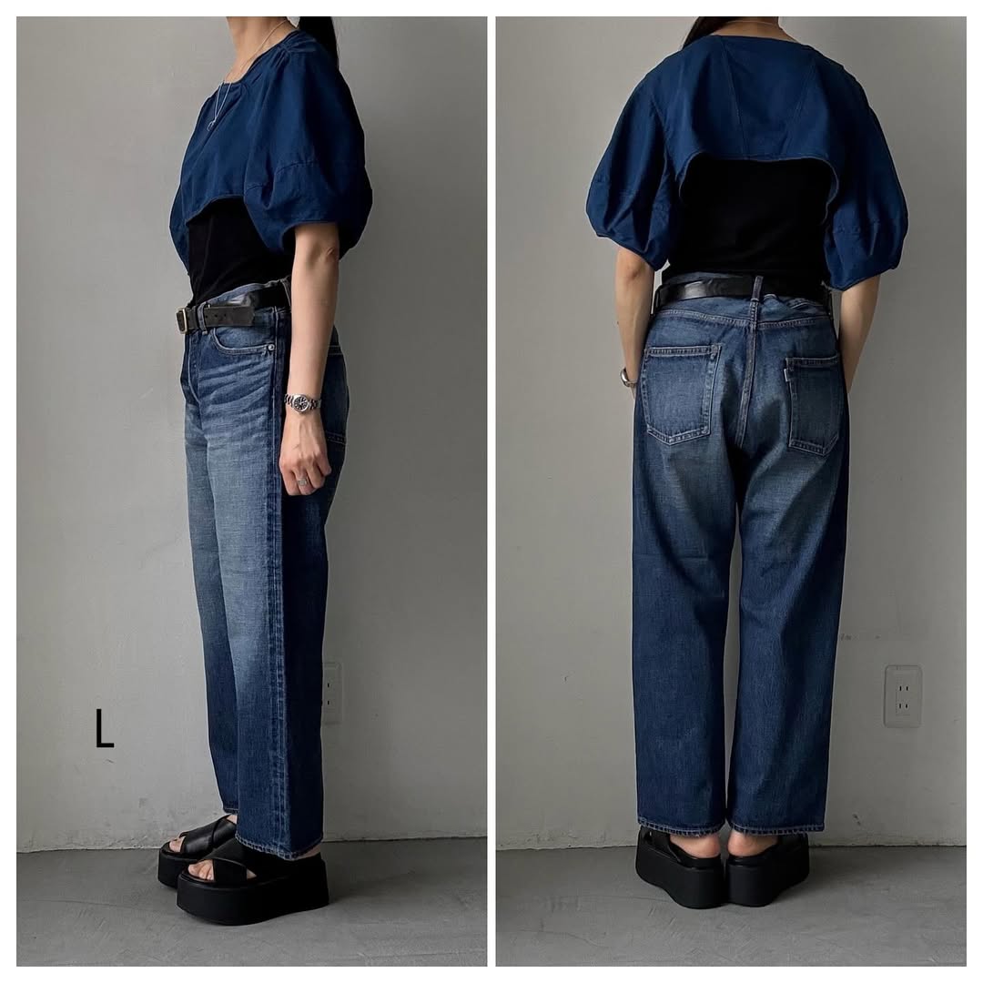 R&D.M.Co ストレートデニムパンツ(ヴィンテージライク) インディゴ