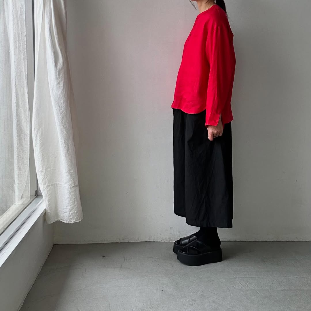 atelier naruse リネンスモックブラウス レッド