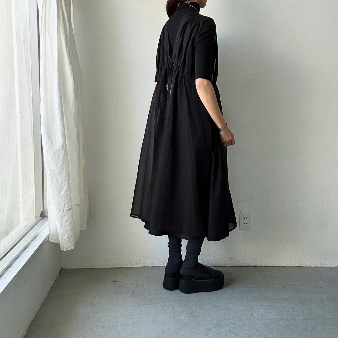 TENNE HANDCRAFTED MODERN コットンオーガンジー2wayロングドレス