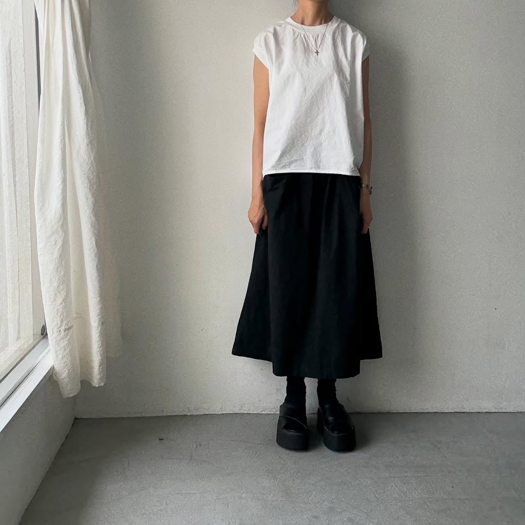 homspun コンパクトウェザーノースリーブブラウス ホワイト