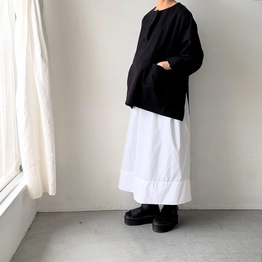 atelier d'antan Bouvetコットンプルオーバー ブラック