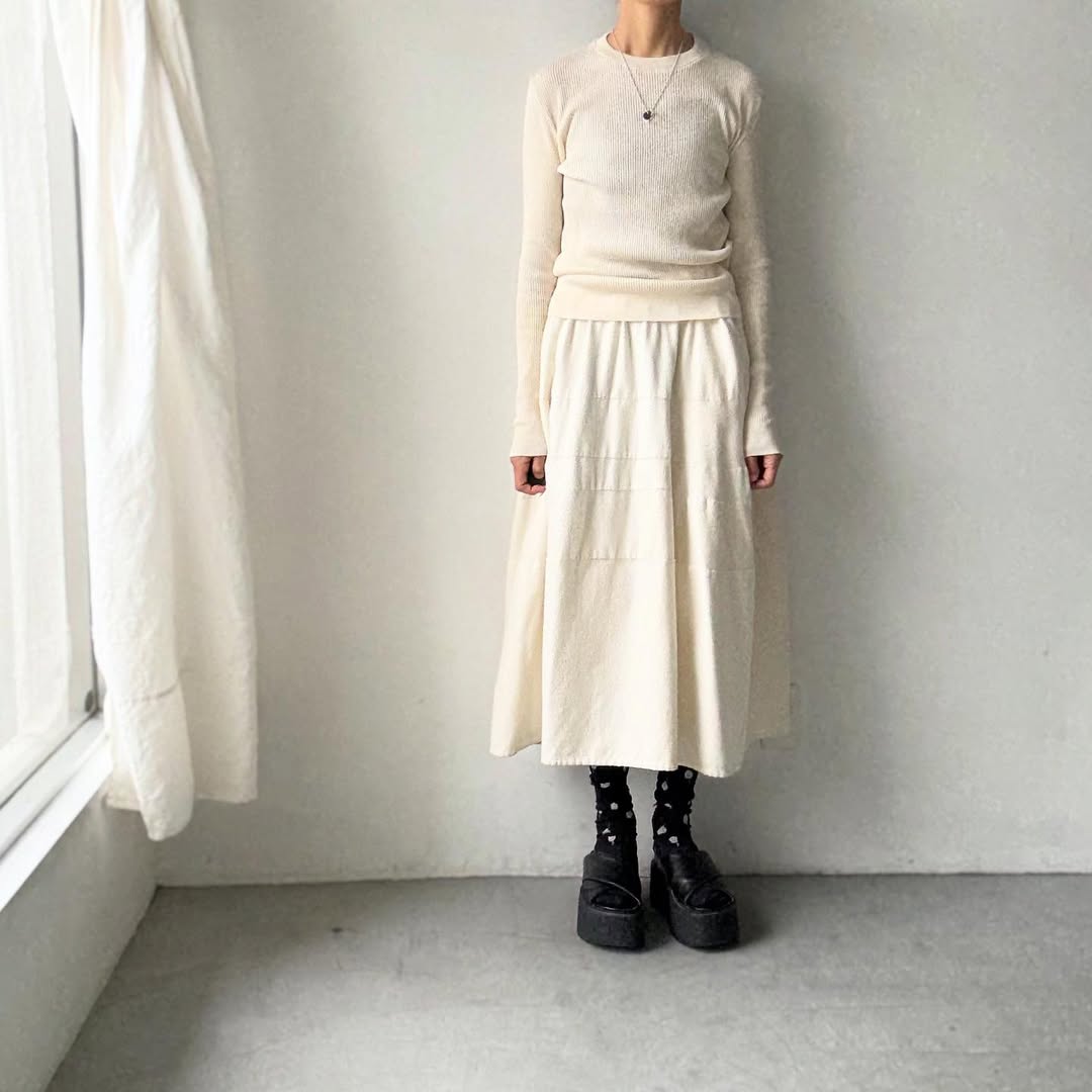 R&D.M.Co クルーネックリブニットソー