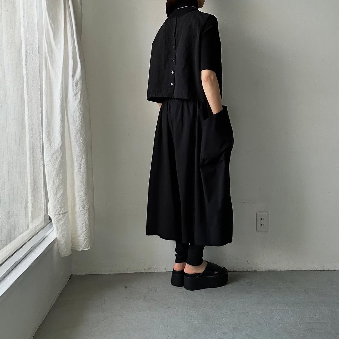 TENNE HANDCRAFTED MODERN ビッグポケットキュロット ブラック