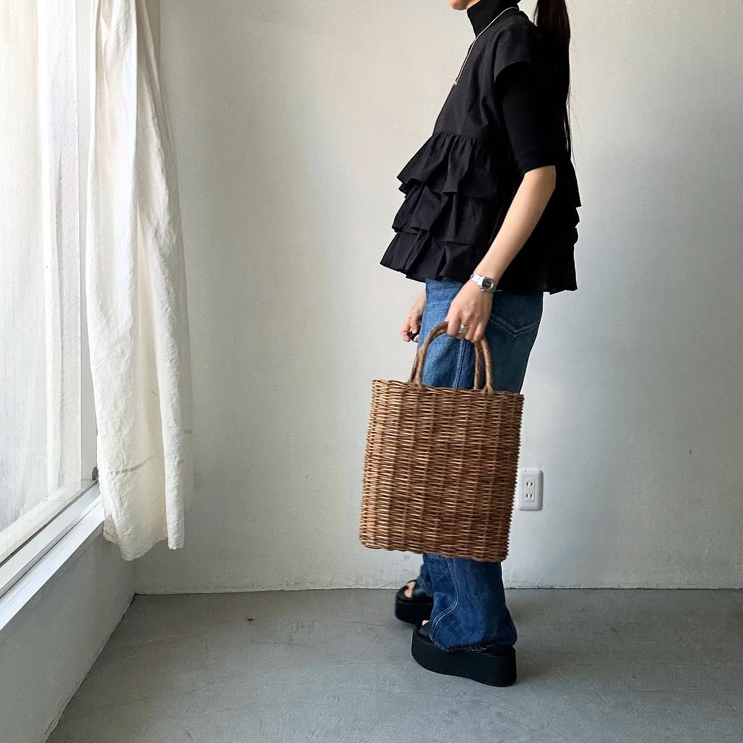 cion コットンジョーゼットティアードブラウス