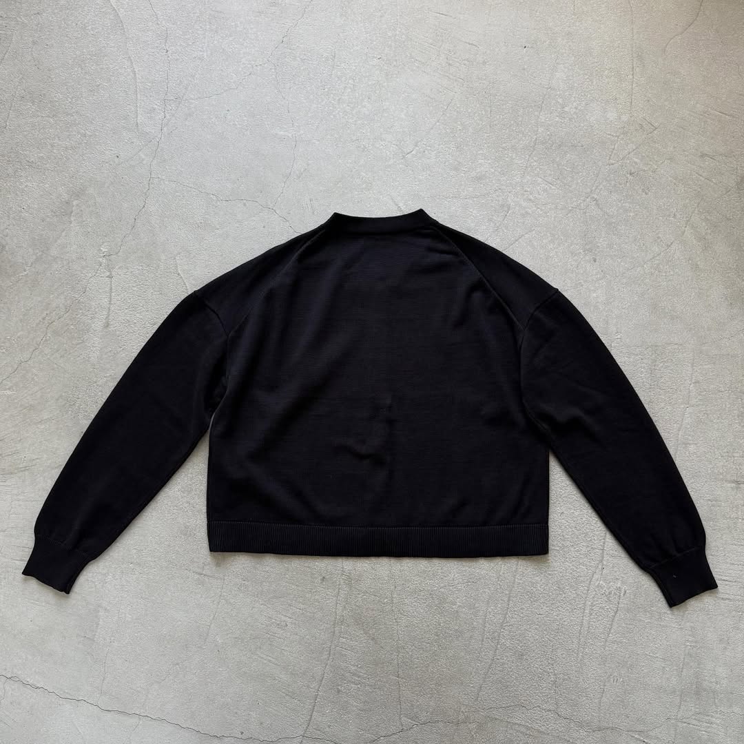 atelier naruse コットンウールニットカーディガン ブラック