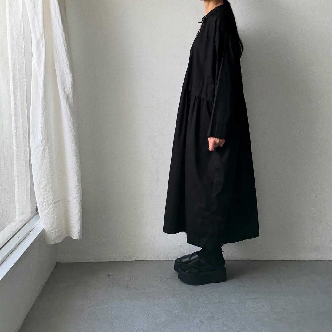 jujudhau コットンツイルプリンプドレス