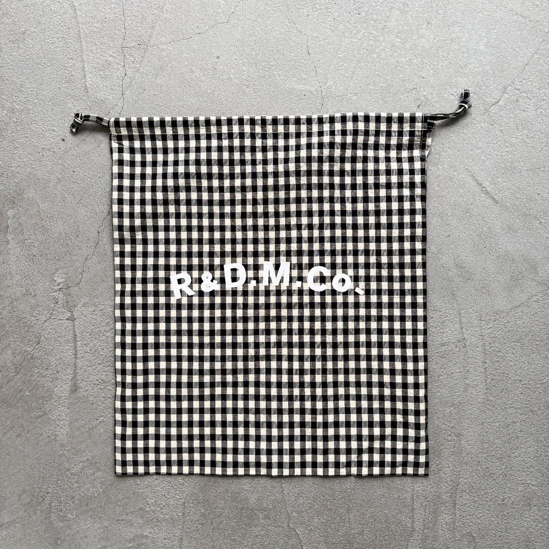 R&D.M.Co ギンガムチェックドローストリングバッグ ラージ